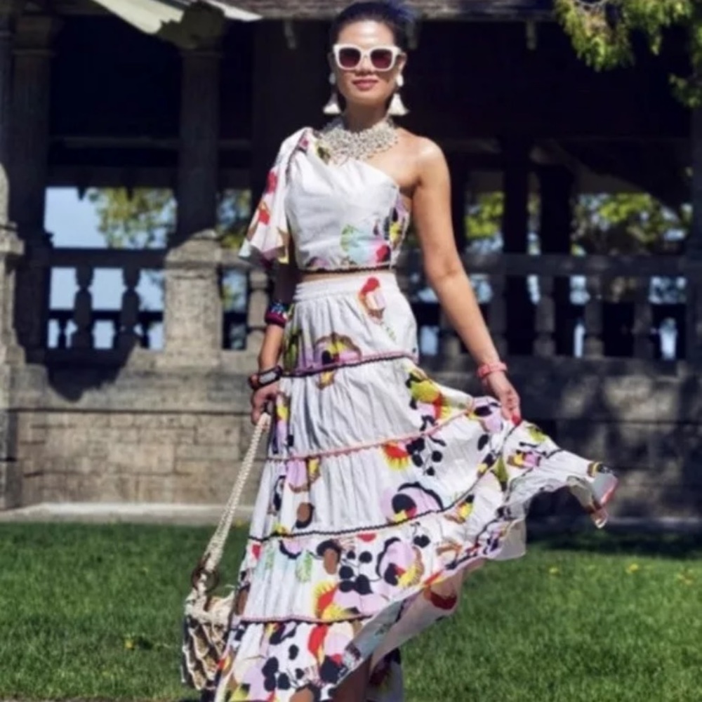 Zara floral assymetric crop top - Picture 3 of 9